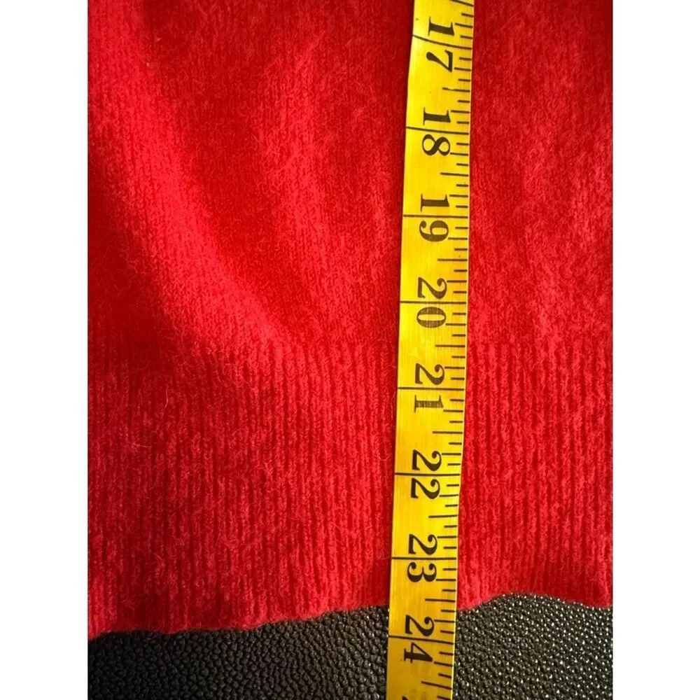 J. Crew Roll Neck Bright Red Marino wool blends Knit Sweater size XS
